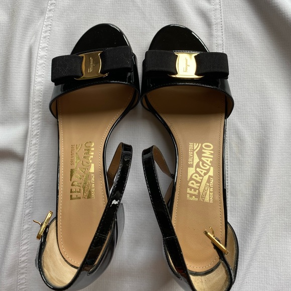 Salvatore Ferragamo Gavin’s Black Patent Leather Heels - Picture 2 of 9